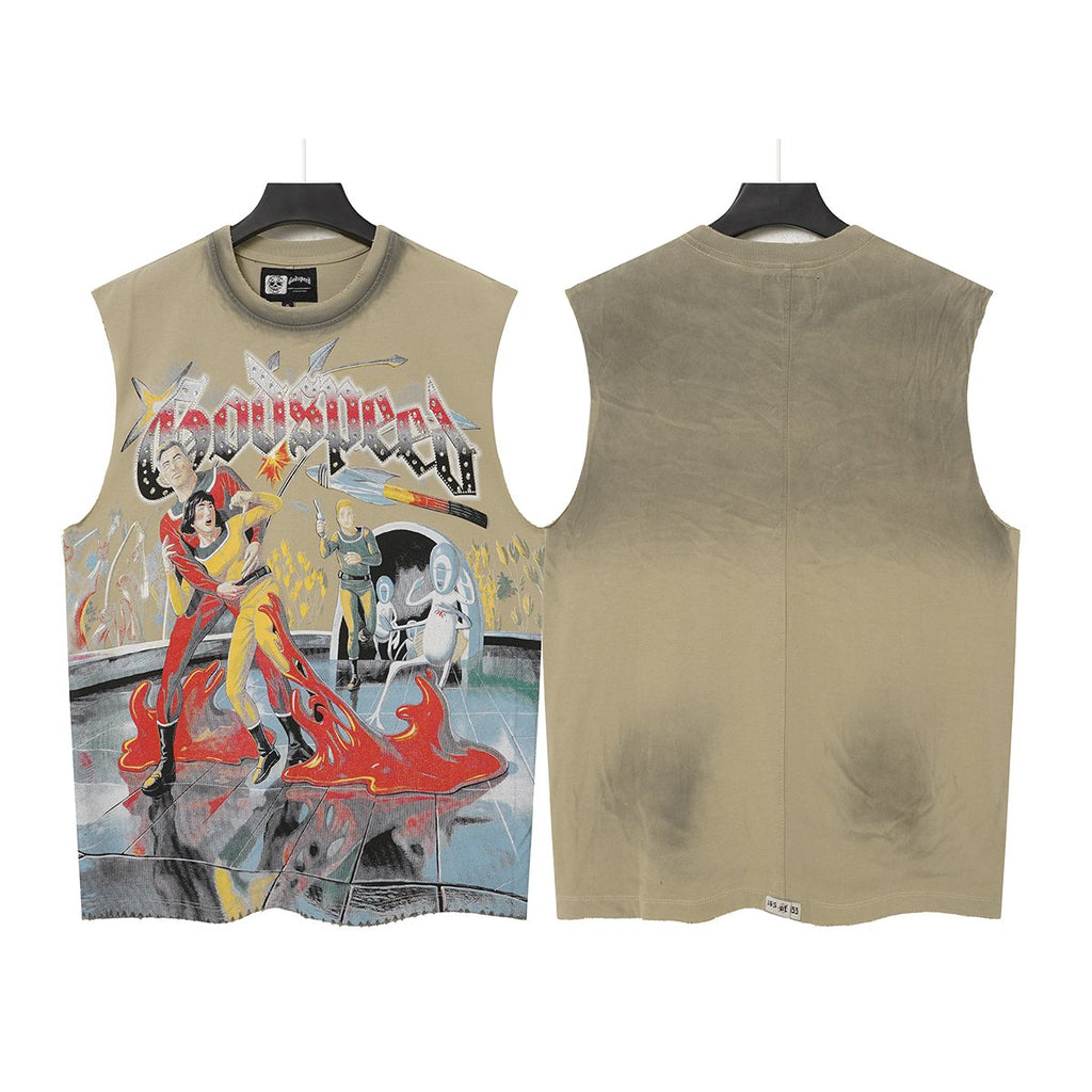 Godspeed Rhinestone Washed Sleeveless T-Shirt