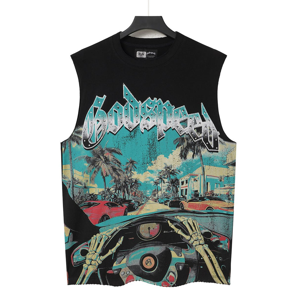 Godspeed Street Car Graphic Sleeveless T-Shirt