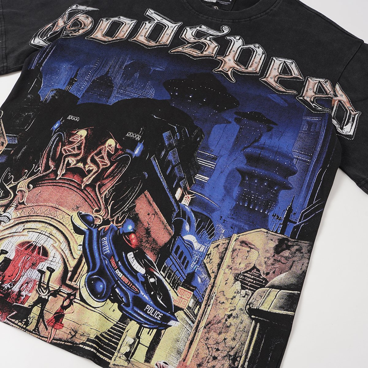 Godspeed Washed Black Rock Graphic T-Shirt