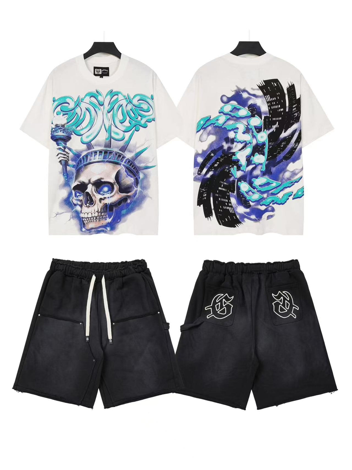 Godspeed Skull Wave Short-Sleeve Set