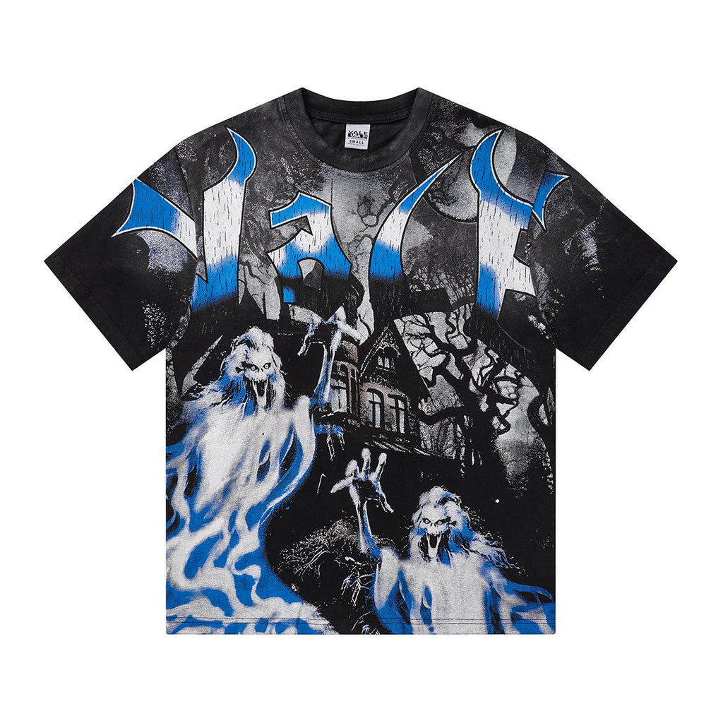 VALE USA Haunted House Ghost Graphic T-Shirt