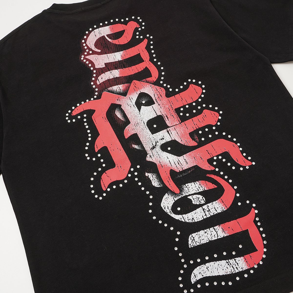 MIXED EMOTION Red & White Front/Back Graphic T-Shirt