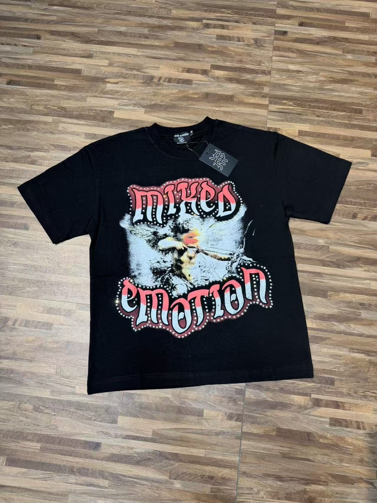 MIXED EMOTION Red & White Front/Back Graphic T-Shirt