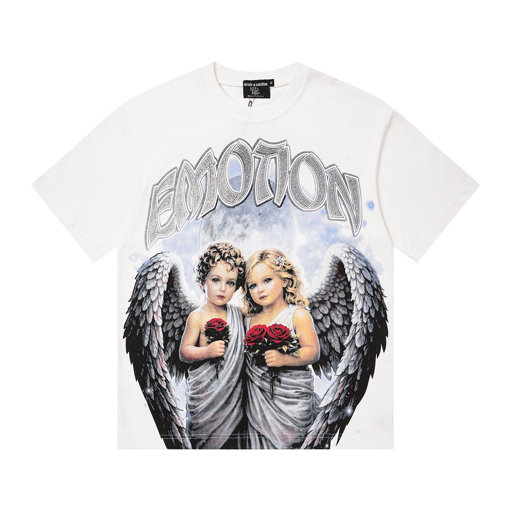 MIXED EMOTION Angel Praying Hands Graphic T-Shirt