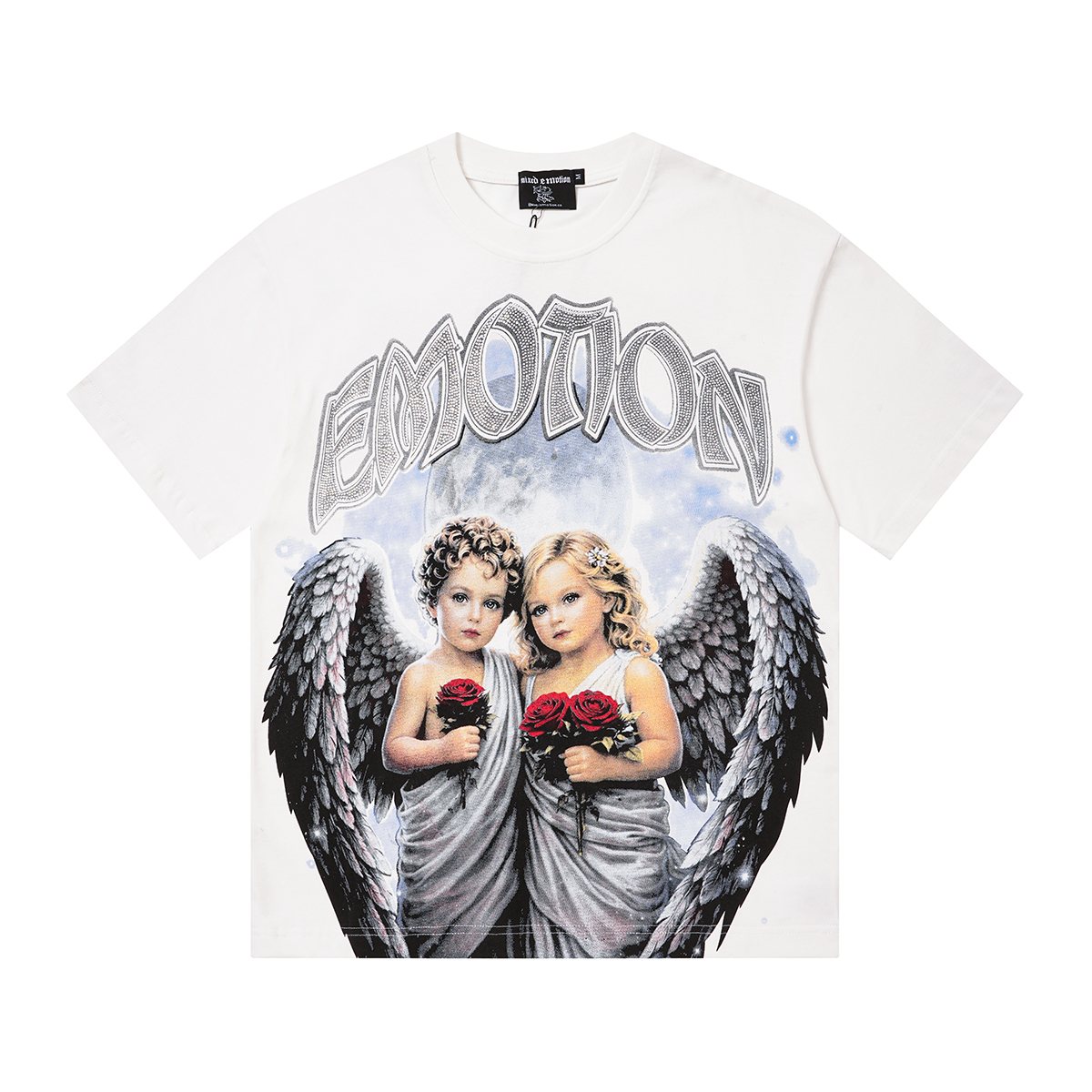 MIXED EMOTION Angel Praying Hands Graphic T-Shirt