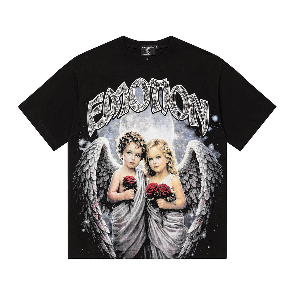 MIXED EMOTION Angel Praying Hands Graphic T-Shirt