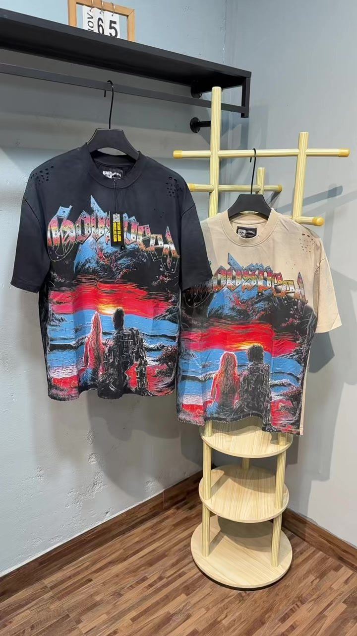 Godspeed Sunset Couple Distressed Graphic T-Shirt