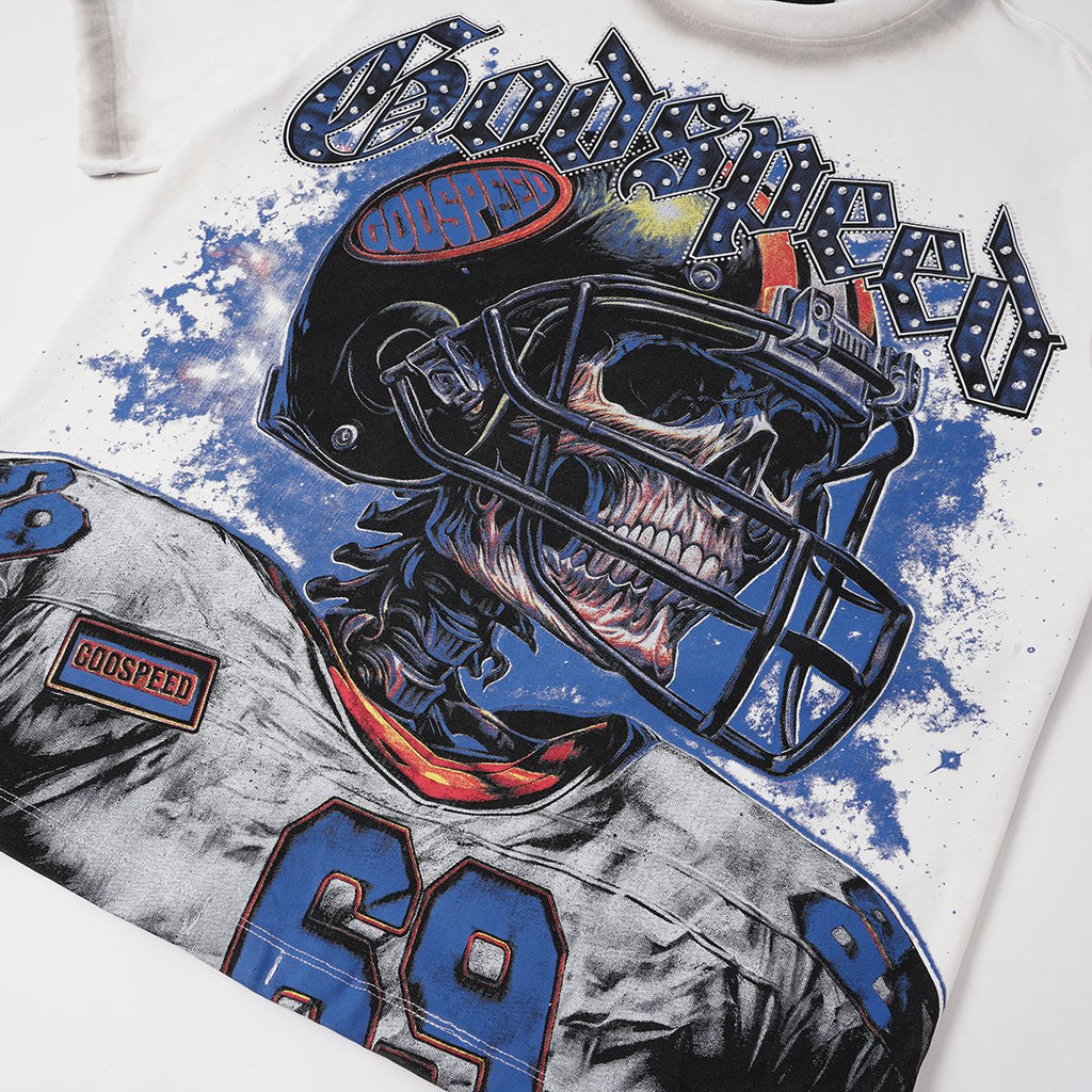 Godspeed Football Skull Graphic T-Shirt