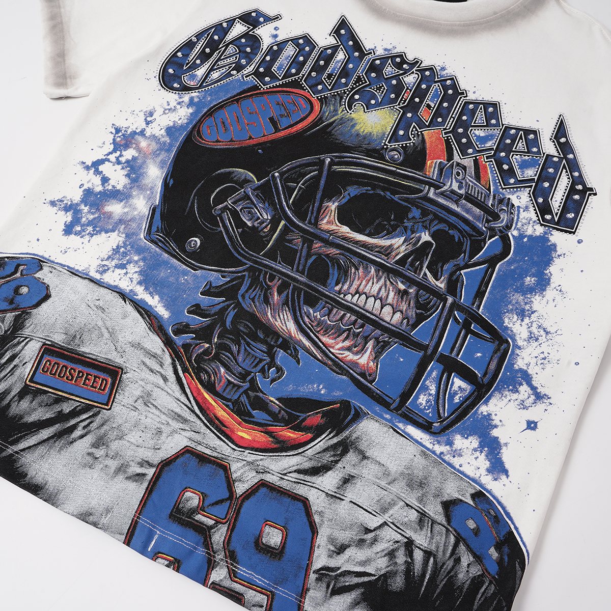 Godspeed Football Skull Graphic T-Shirt