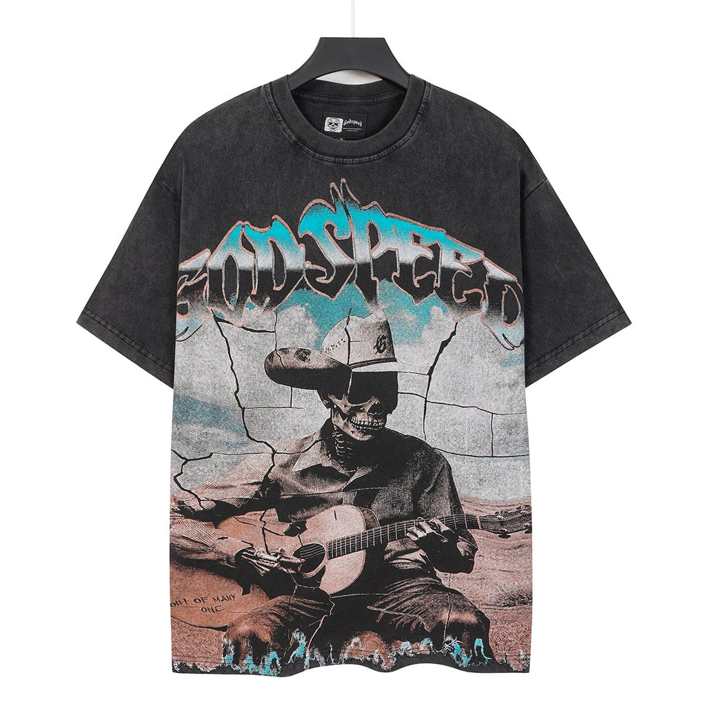 Godspeed Skeleton Guitar Graphic T-Shirt