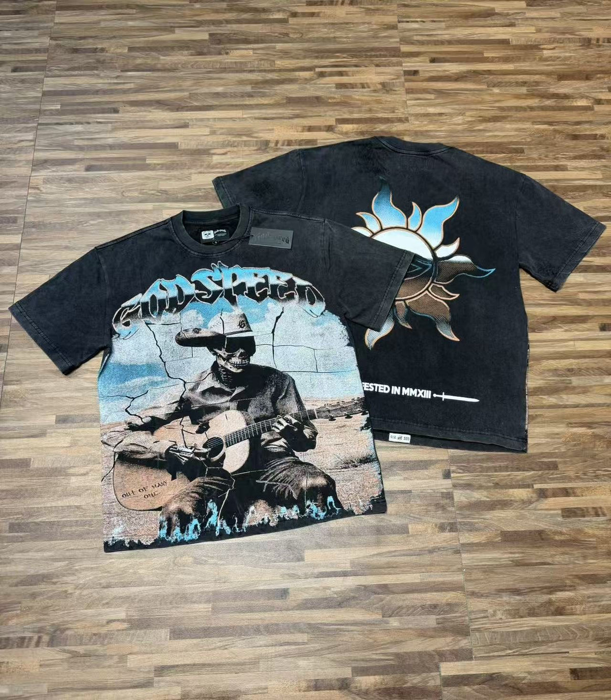 Godspeed Skeleton Guitar Graphic T-Shirt