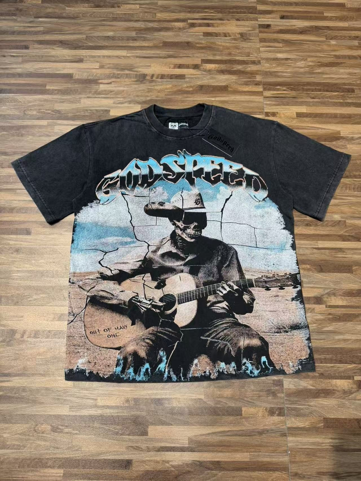 Godspeed Skeleton Guitar Graphic T-Shirt
