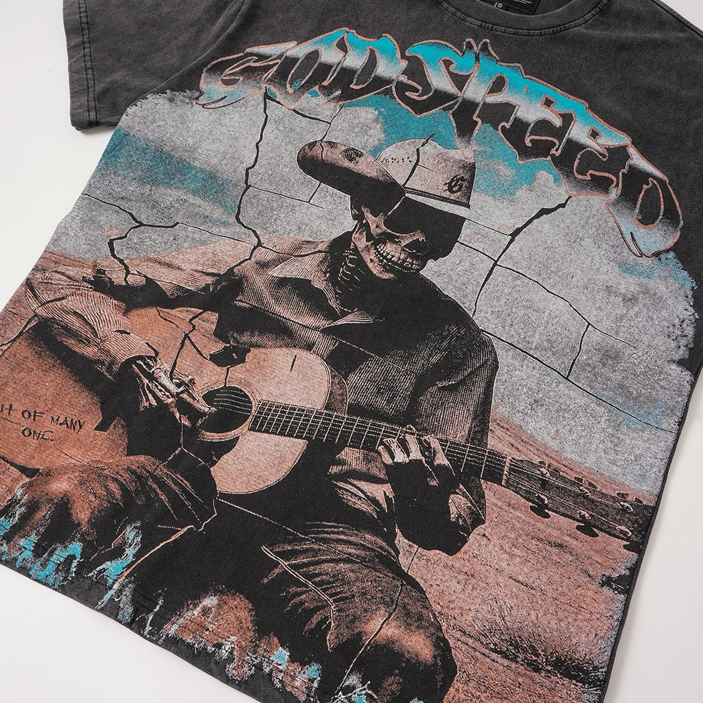 Godspeed Skeleton Guitar Graphic T-Shirt