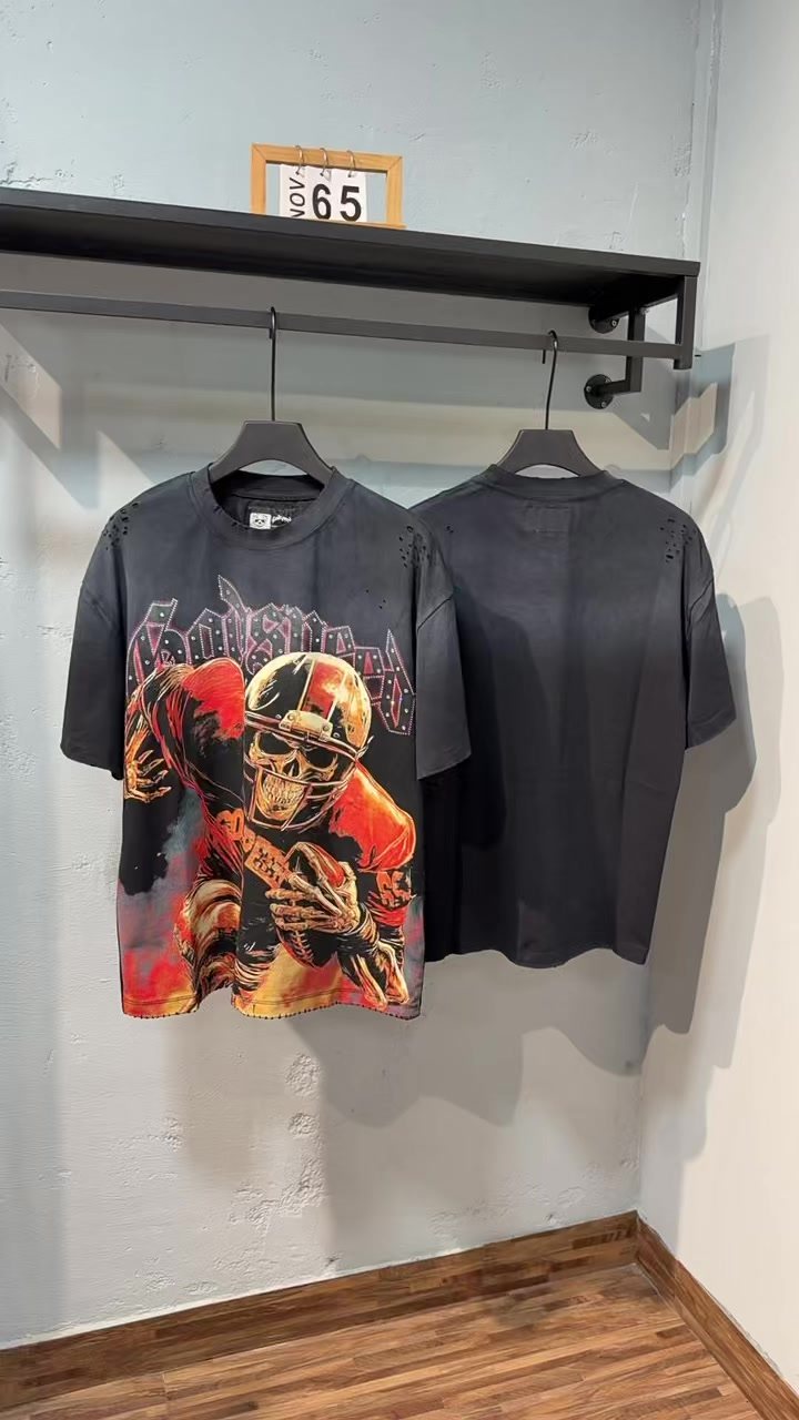 Godspeed 69 Football Skull Graphic T-Shirt