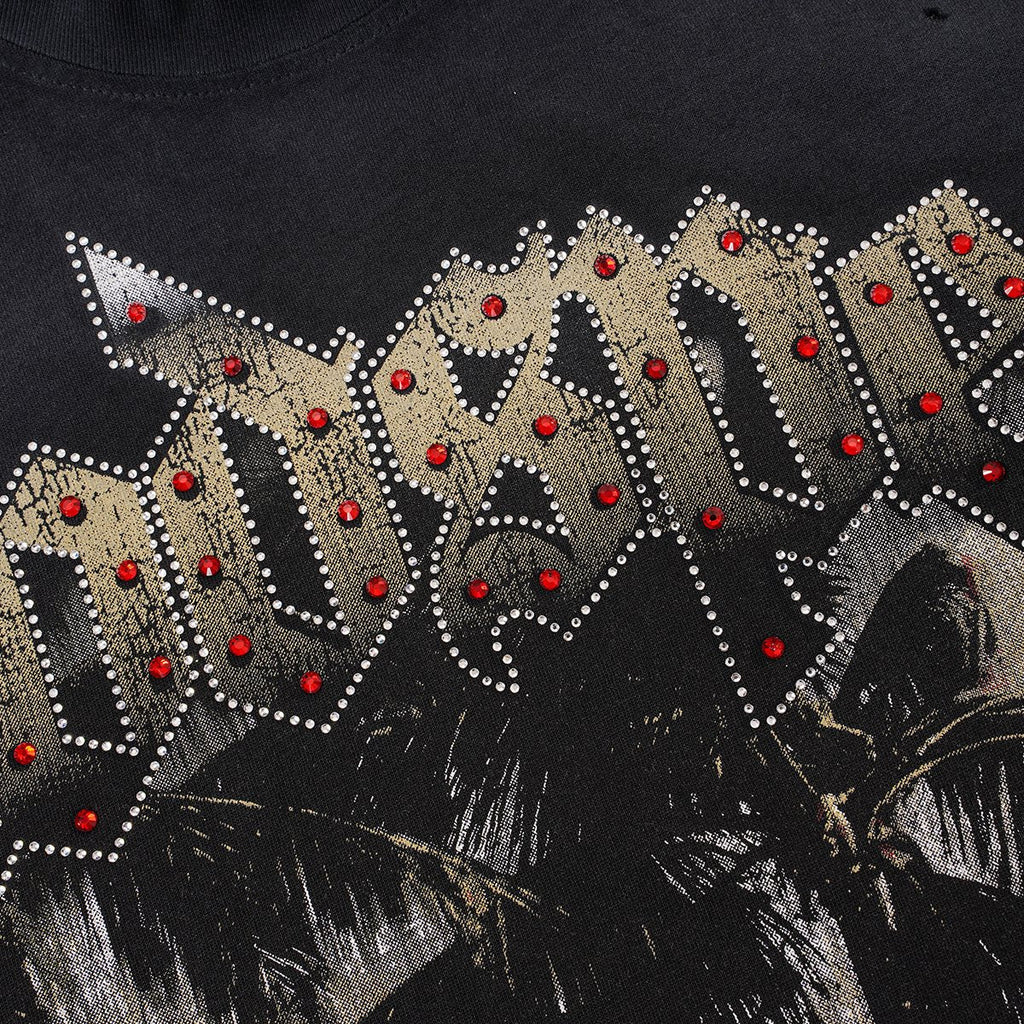 Godspeed Distressed Rhinestone Graphic T-Shirt