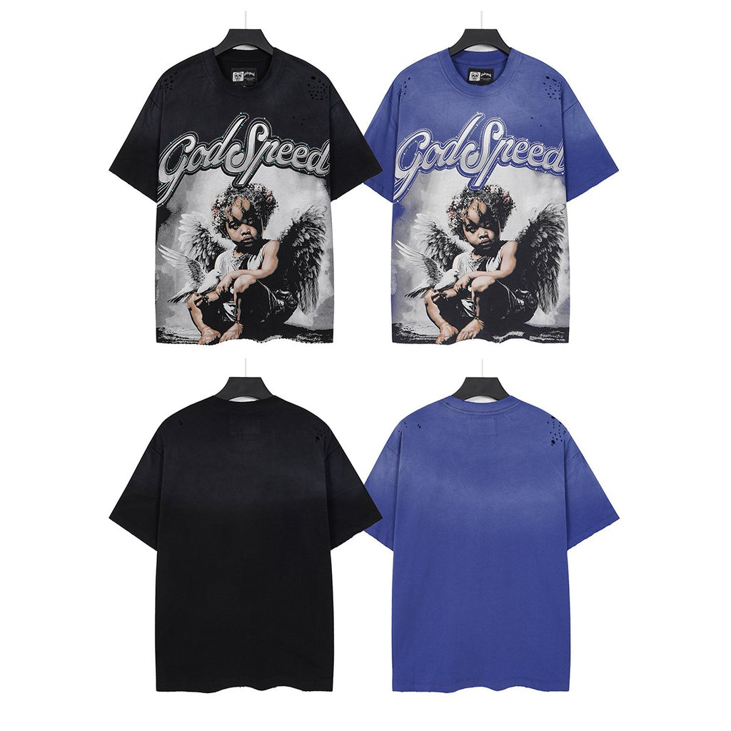 Godspeed Distressed Washed Graphic T-Shirt