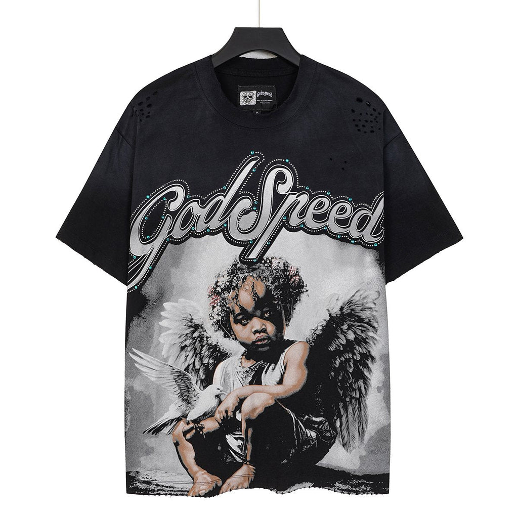 Godspeed Distressed Washed Graphic T-Shirt