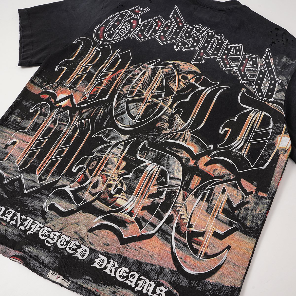 Godspeed Manifested Dreams University Distressed Short-Sleeve T-Shirt