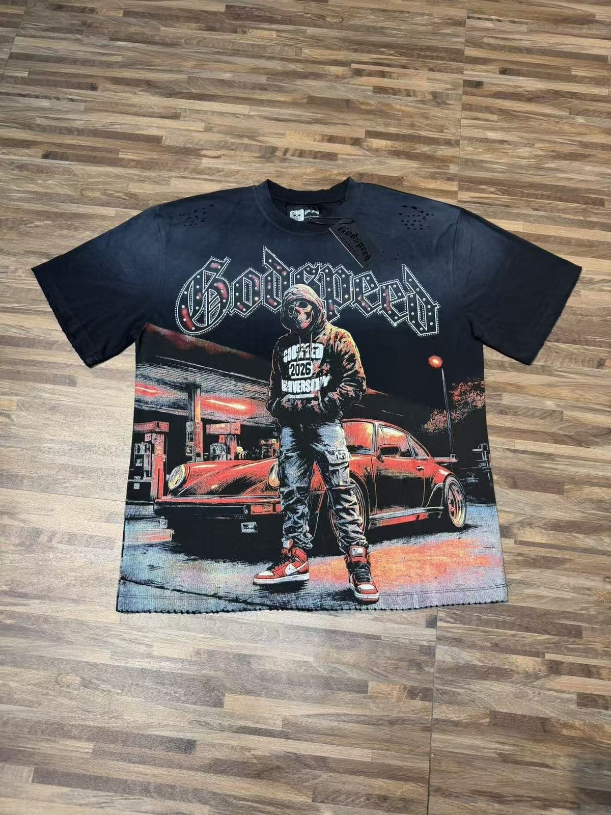 Godspeed Manifested Dreams University Distressed Short-Sleeve T-Shirt
