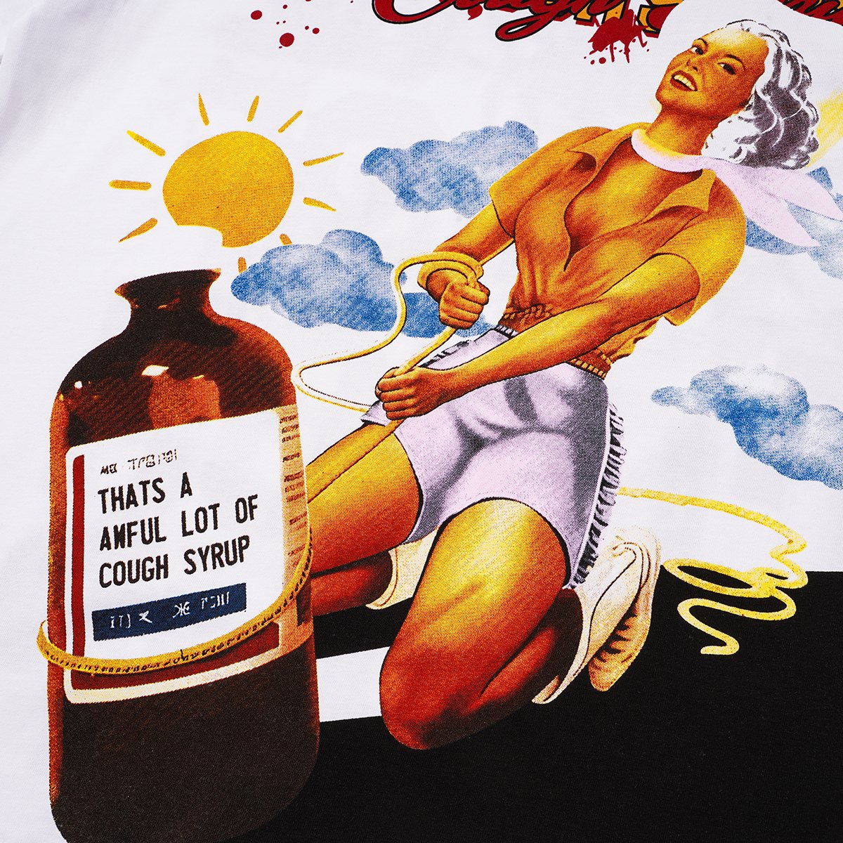 THAT'S A AWFUL LOT OF COUGH SYRUP White Front & Back Graphic T-Shirt