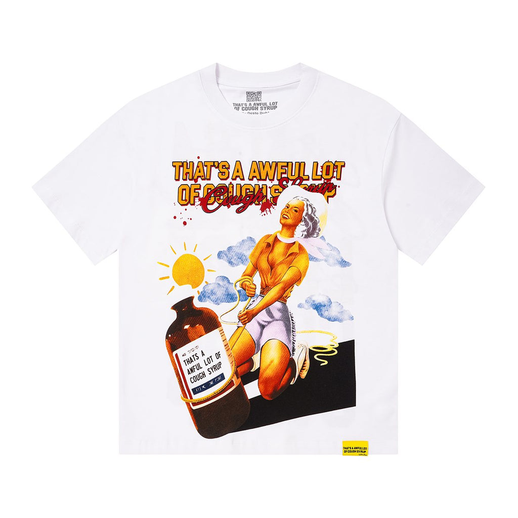 THAT'S A AWFUL LOT OF COUGH SYRUP White Front & Back Graphic T-Shirt