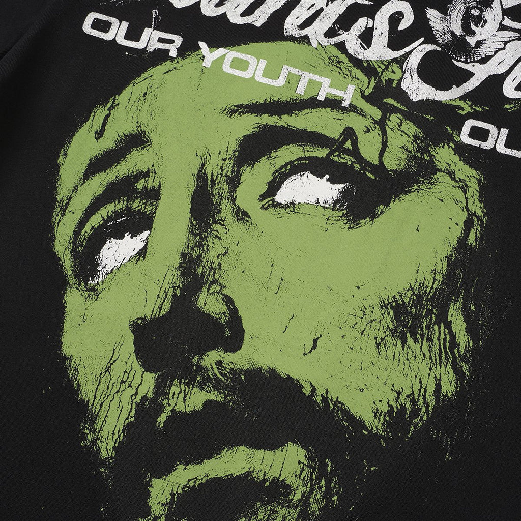 SAINT Black Graphic Short-Sleeve T-Shirt