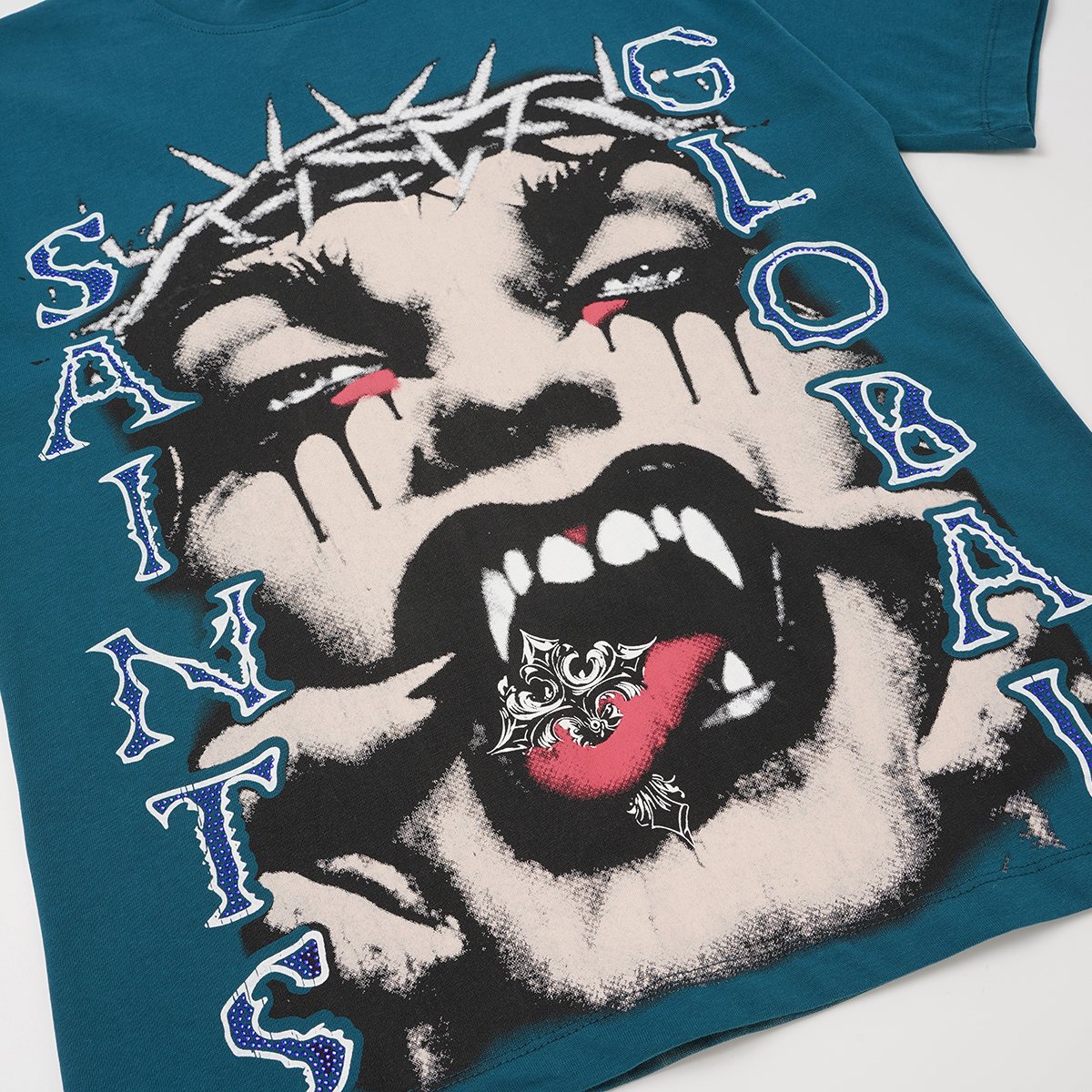 SAINT Rhinestone Graphic Short-Sleeve T-Shirt