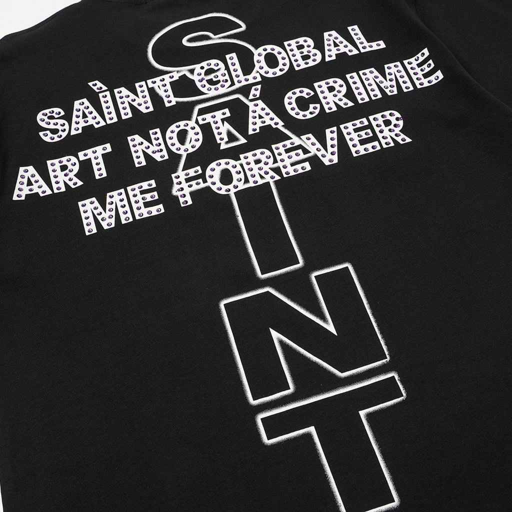 SAINT Rhinestone Graphic Short-Sleeve T-Shirt