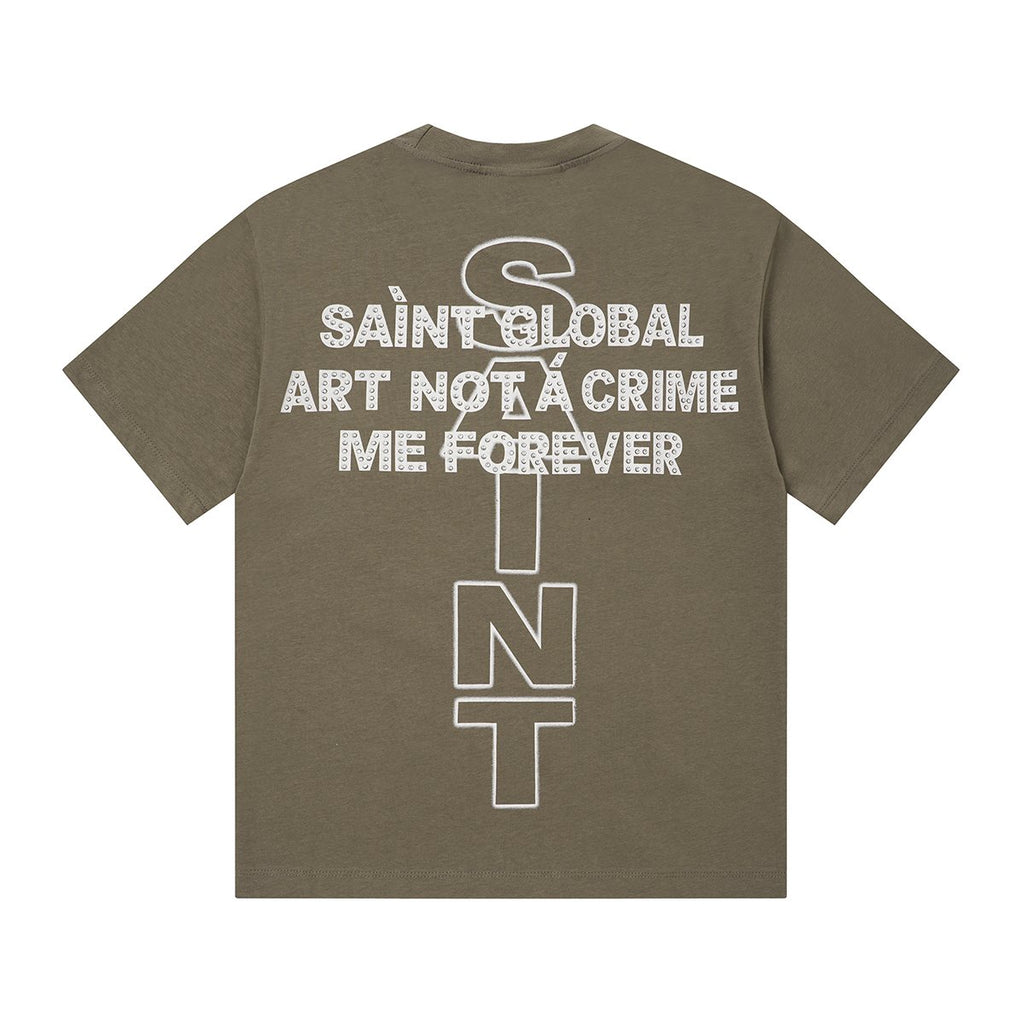 SAINT Rhinestone Graphic Short-Sleeve T-Shirt