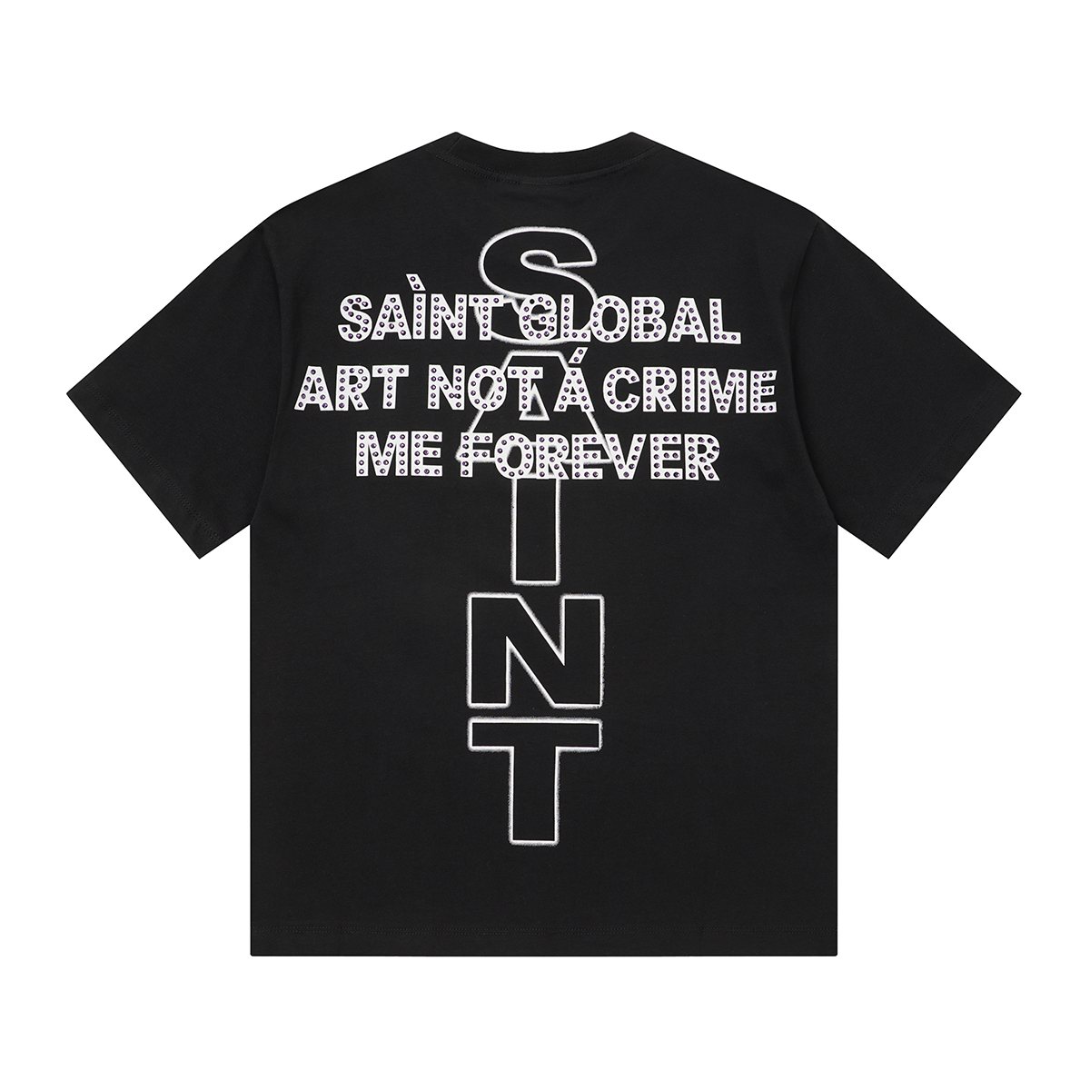 SAINT Rhinestone Graphic Short-Sleeve T-Shirt
