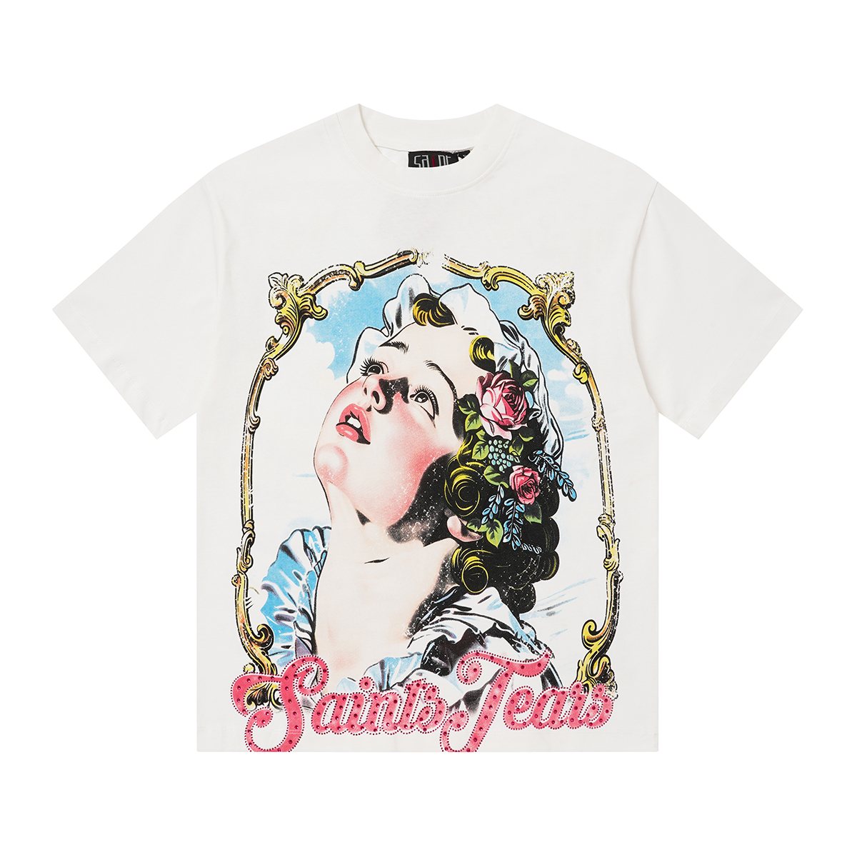 SAINT Portrait & Cross Graphic Short-Sleeve T-Shirt