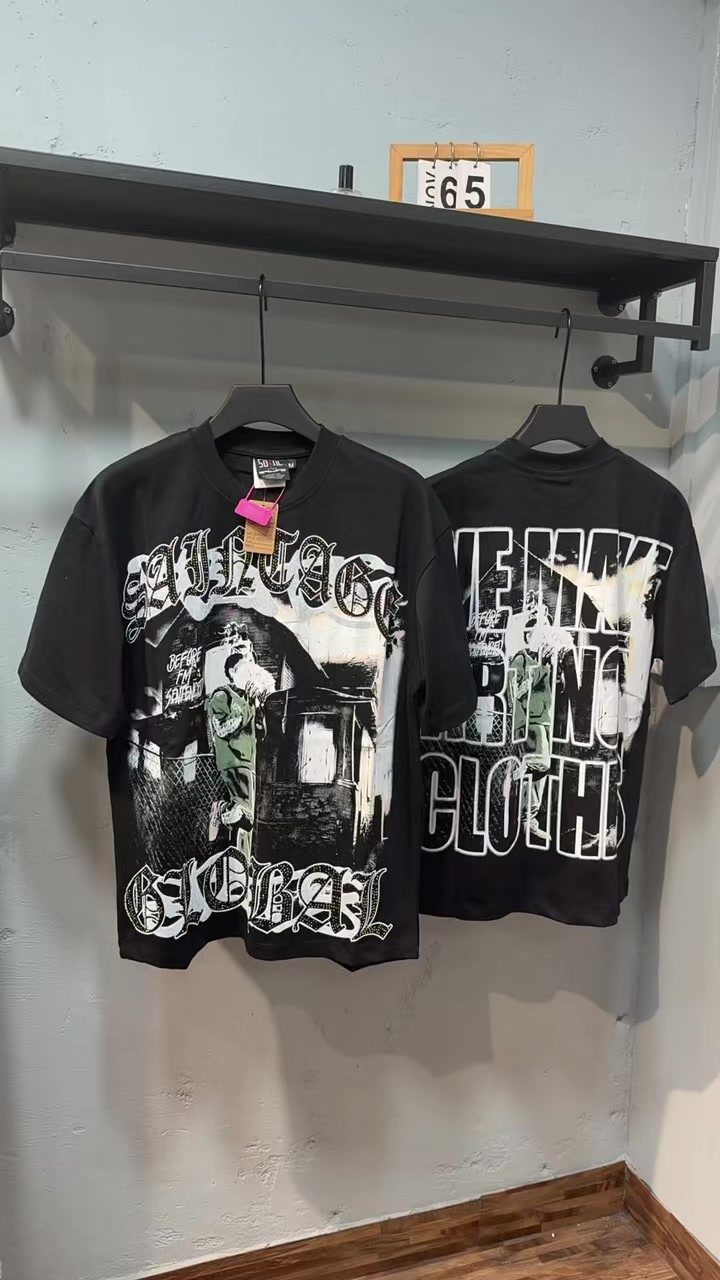 SAINT Black Rhinestone Graphic T-Shirt