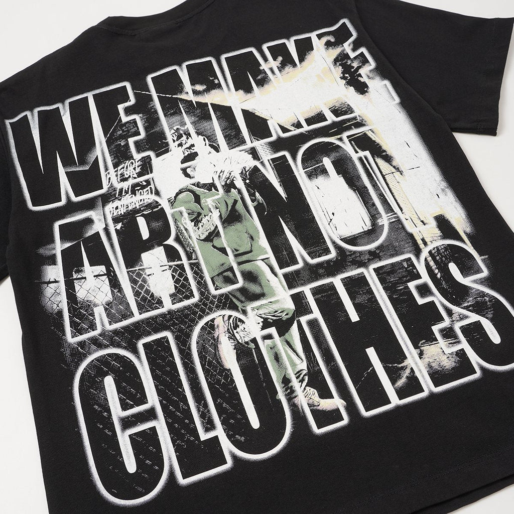 SAINT Black Rhinestone Graphic T-Shirt