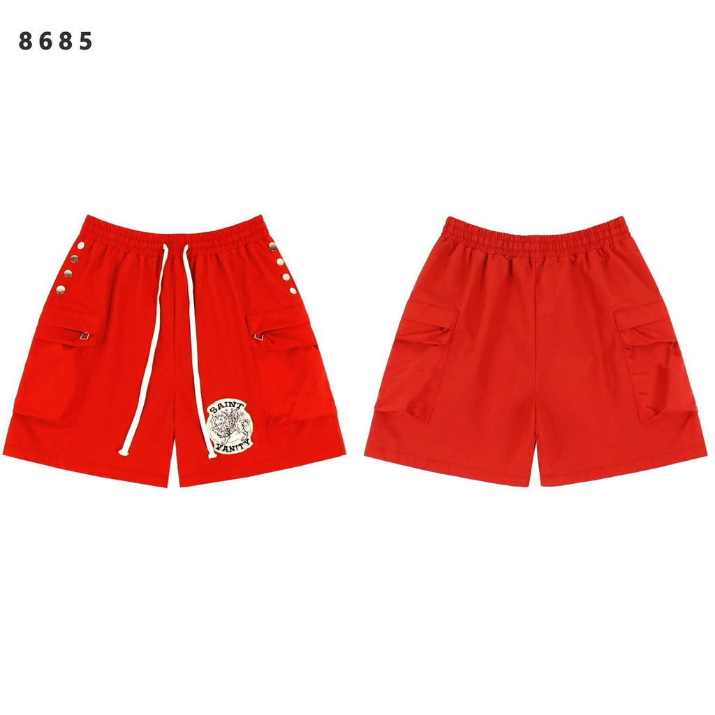 SAINT Vanity Embroidered Snap-Button Cargo Shorts