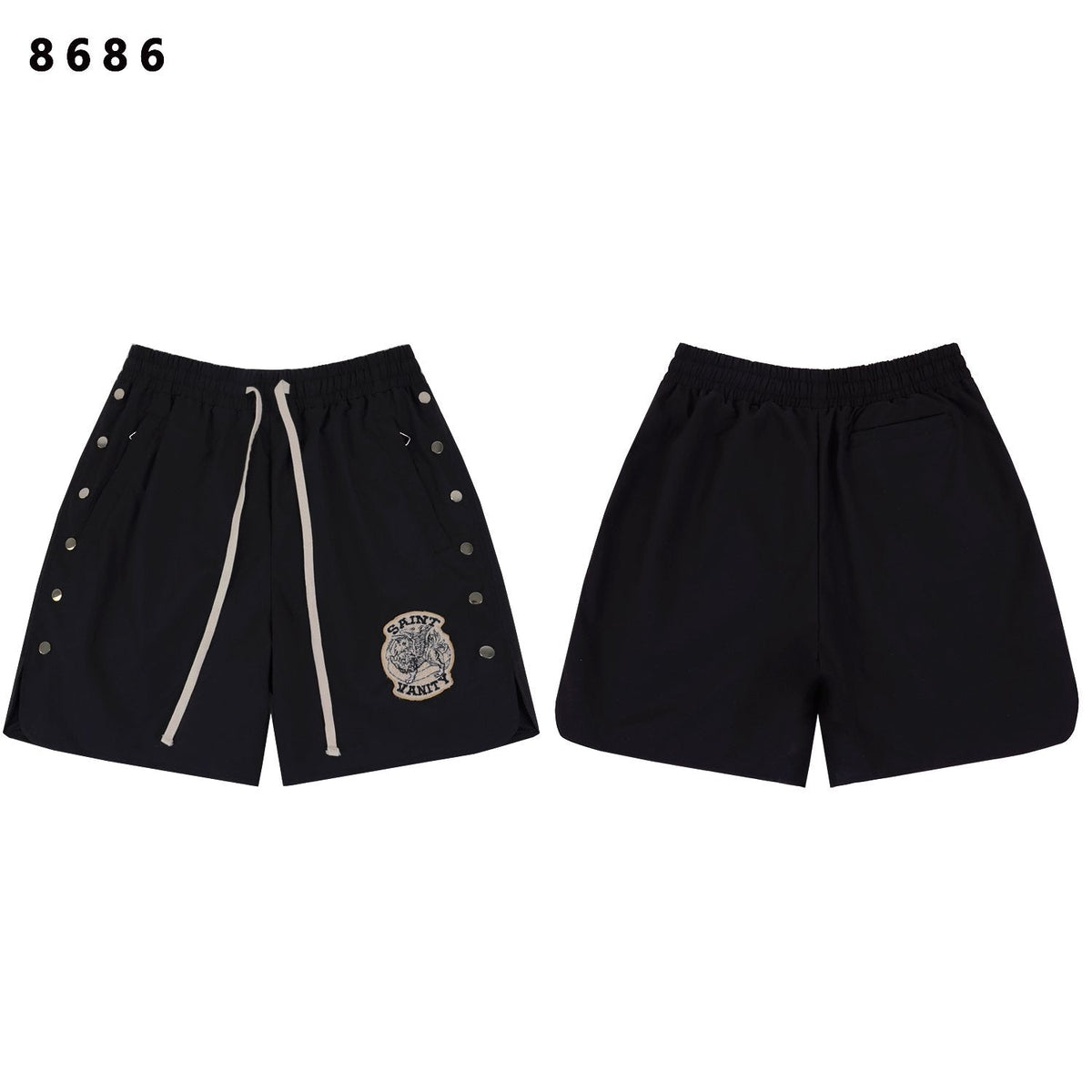 SAINT Vanity Embroidered Patch Shorts