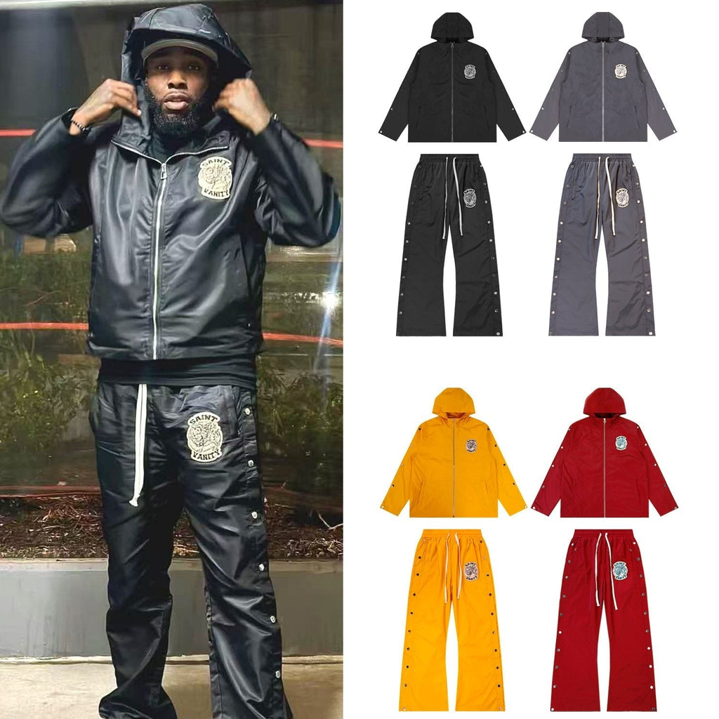 SAINT Vanity Patch Hooded Jacket & Snap-Pant Matching Set