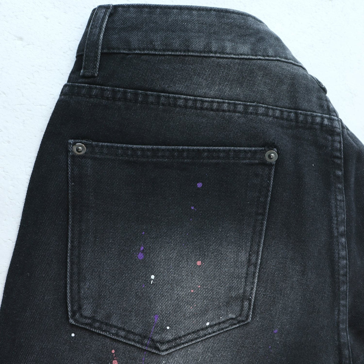 Valley Dreams Lives Forever Paint-Splatter Jeans
