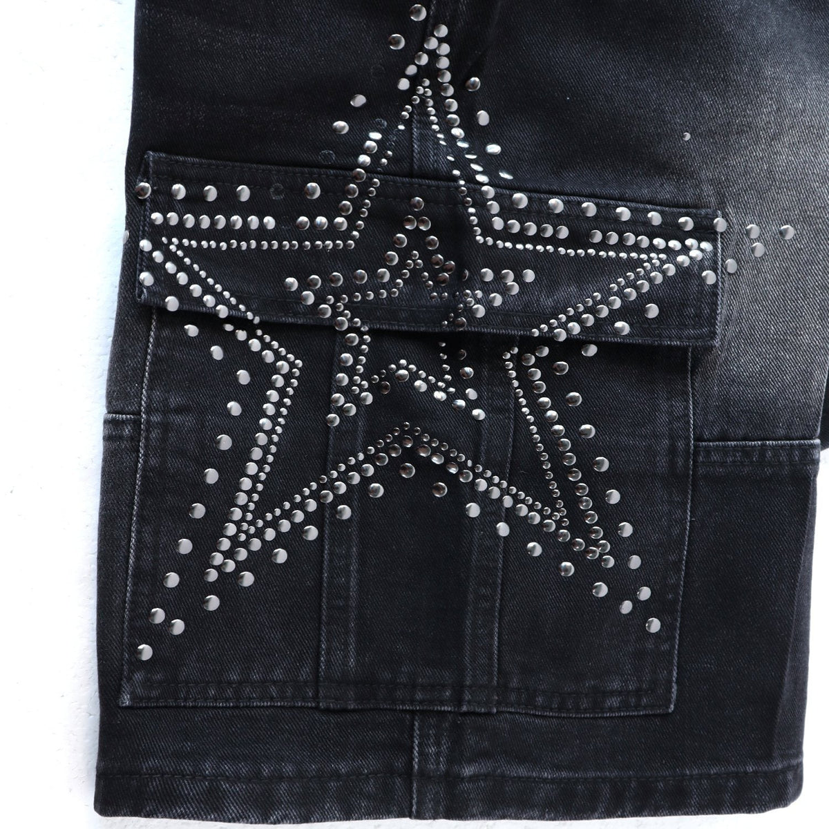 VALLEY Star Rhinestone Denim Cargo Shorts