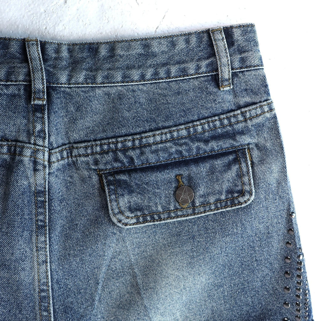 VALLEY Star Rhinestone Denim Cargo Shorts