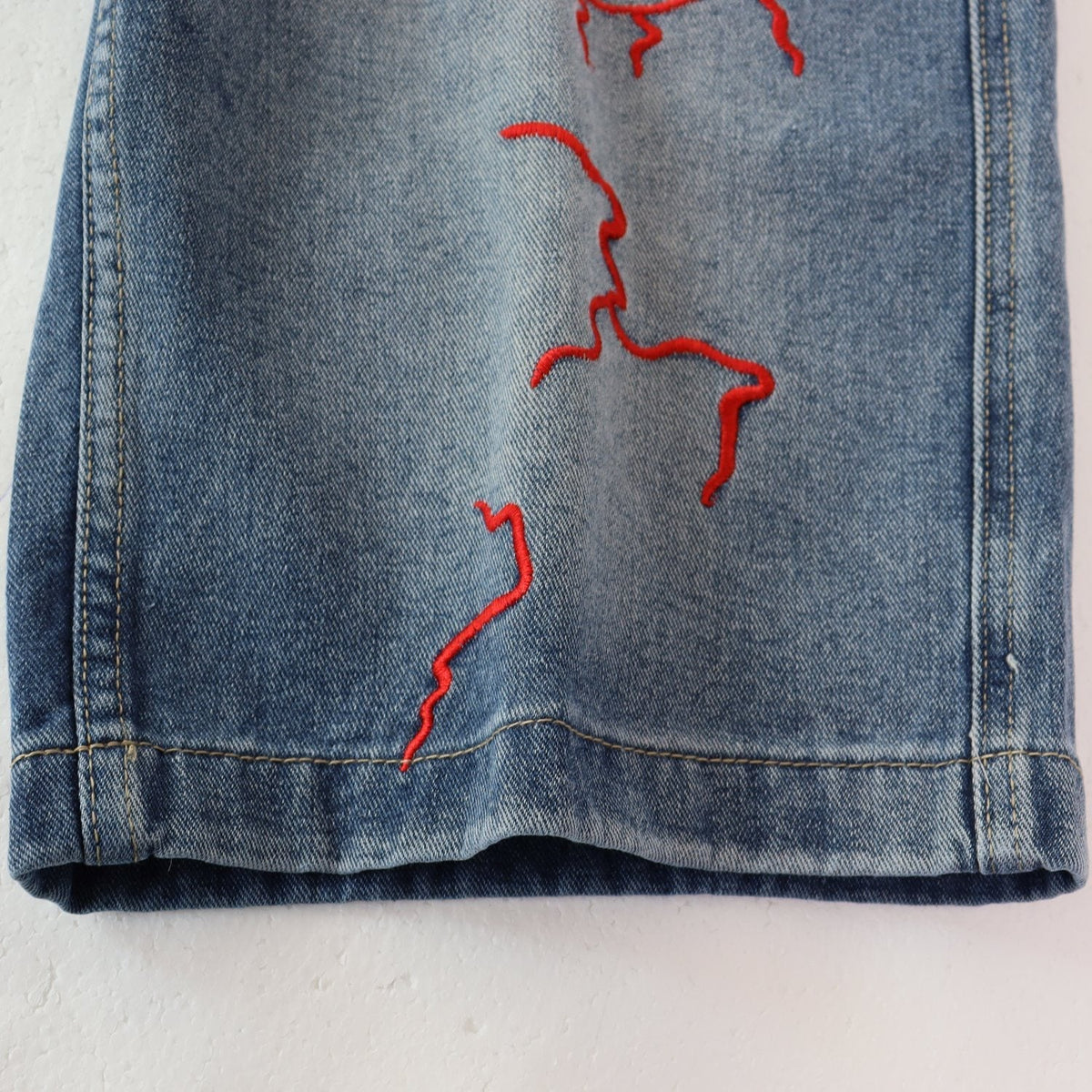 VALLEY Skittle Letter Lightning Denim Shorts