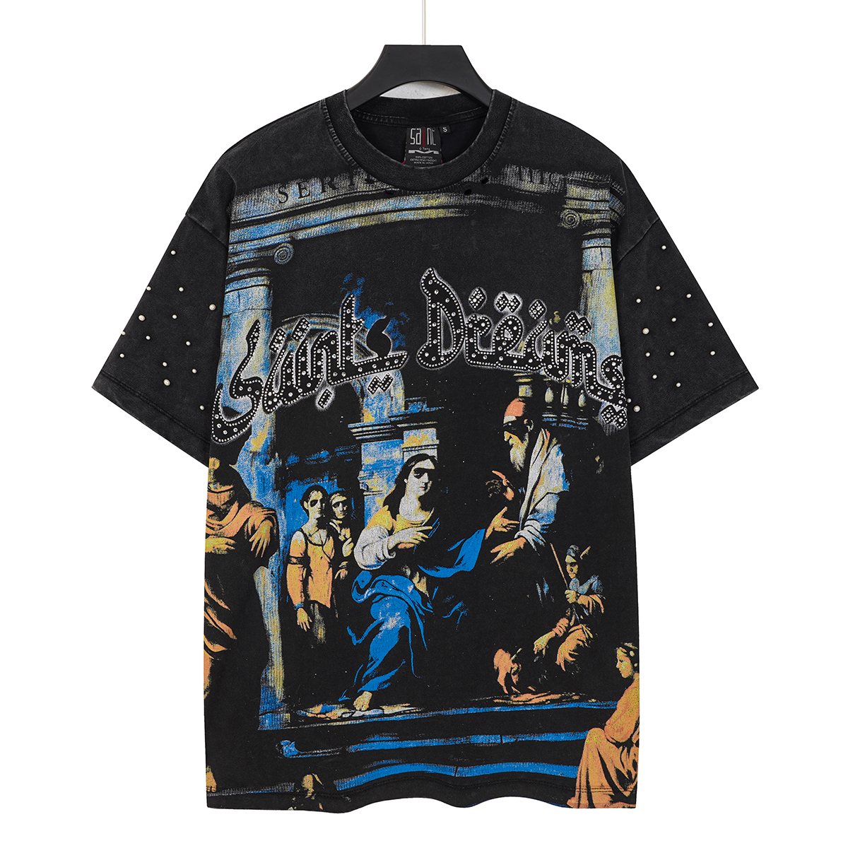 SAINT Religious Art Rhinestone T-Shirt