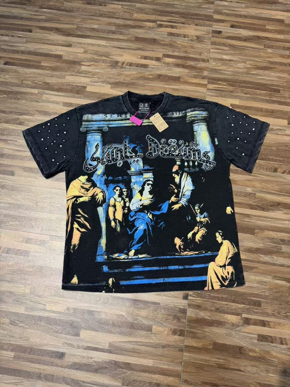 SAINT Religious Art Rhinestone T-Shirt