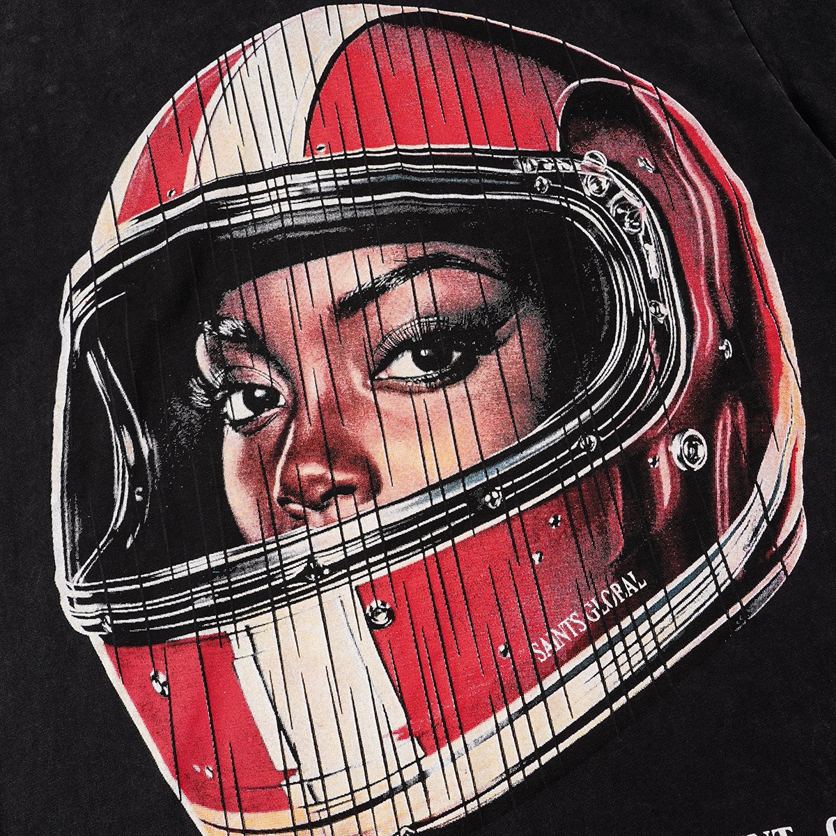 SAINT Washed Rhinestone Graphic T-Shirt