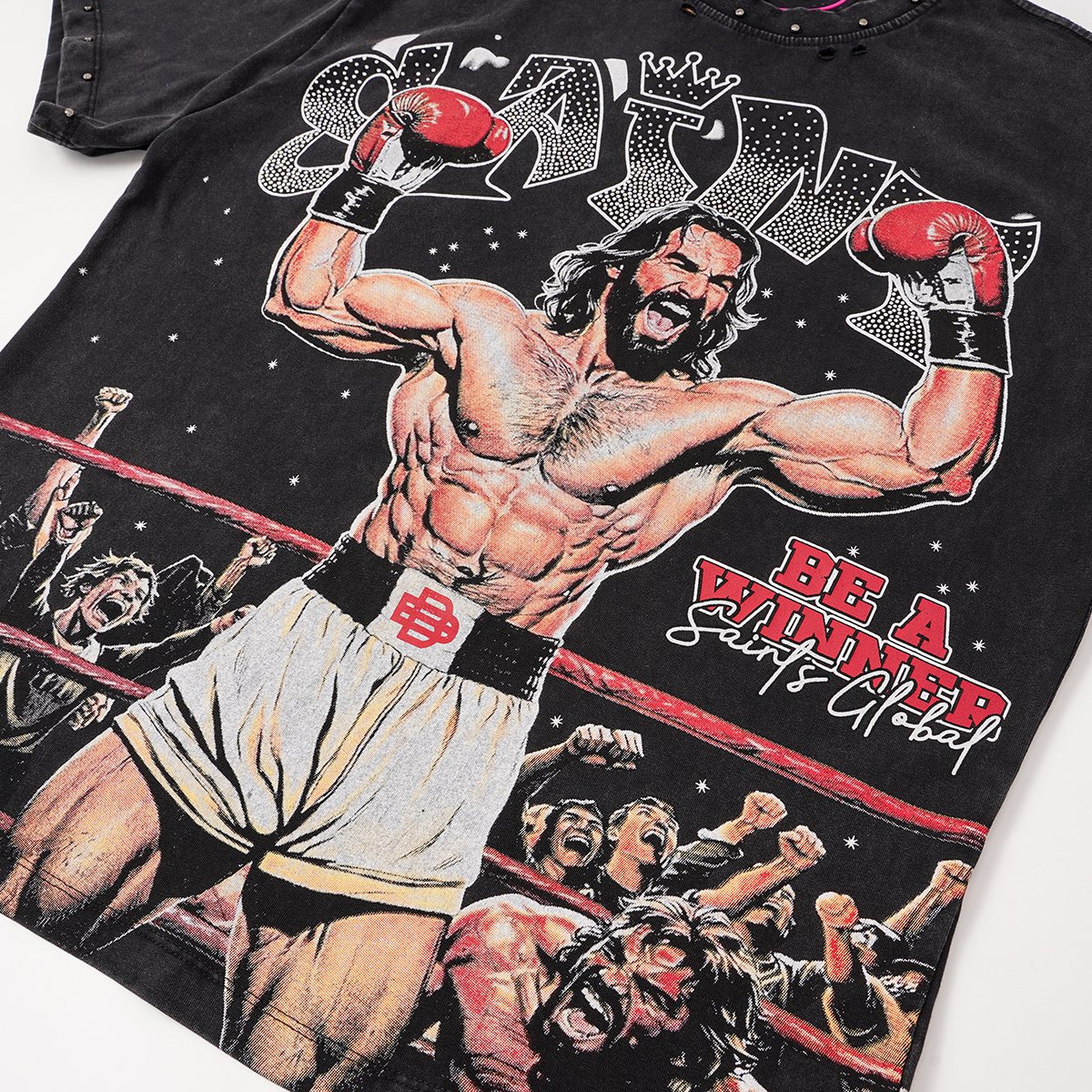 SAINT Boxing Graphic Washed T-Shirt