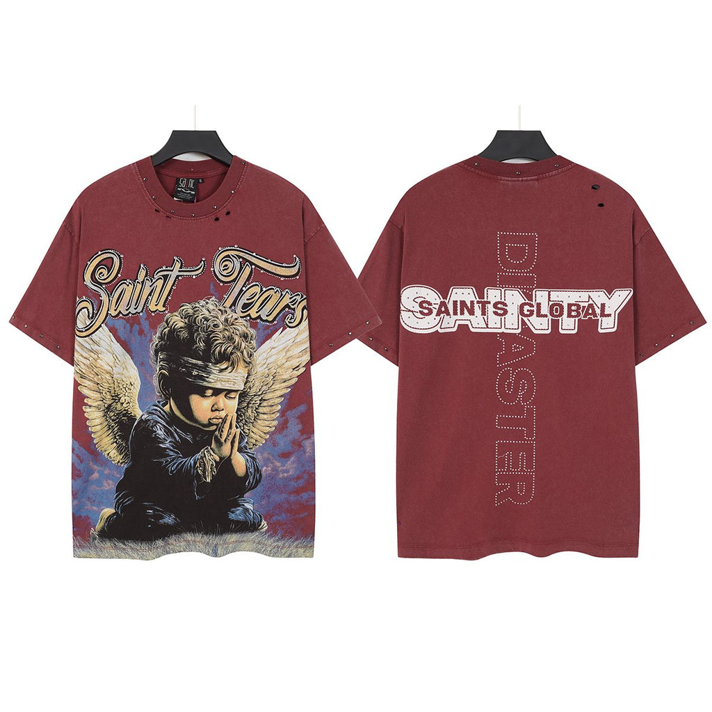 SAINT Tears Angel Graphic Short-Sleeve T-Shirt