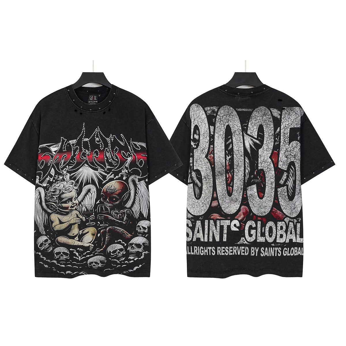 SAINT Angel & Devil 3035 Short-Sleeve Graphic T-Shirt