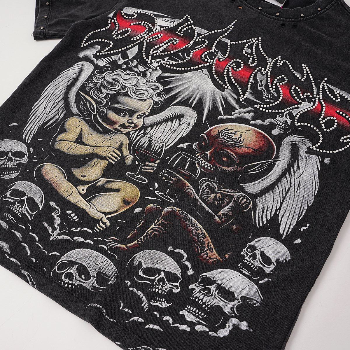 SAINT Angel & Devil 3035 Short-Sleeve Graphic T-Shirt