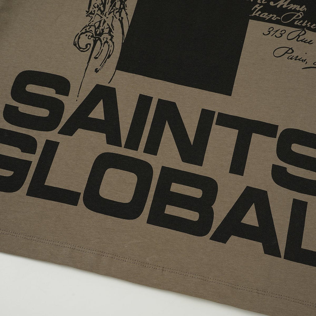 SAINT Taupe Front & Back Graphic T-Shirt