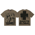 SAINT Taupe Front & Back Graphic T-Shirt