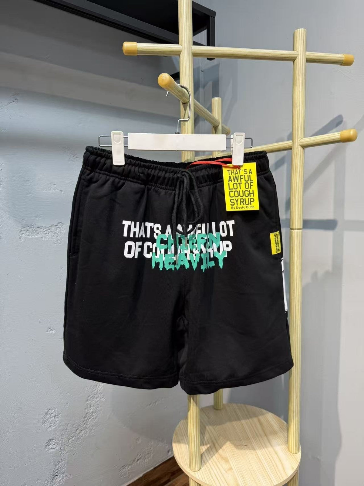 THAT'S A AWFUL LOT OF COUGH SYRUP Drawstring Graphic Shorts